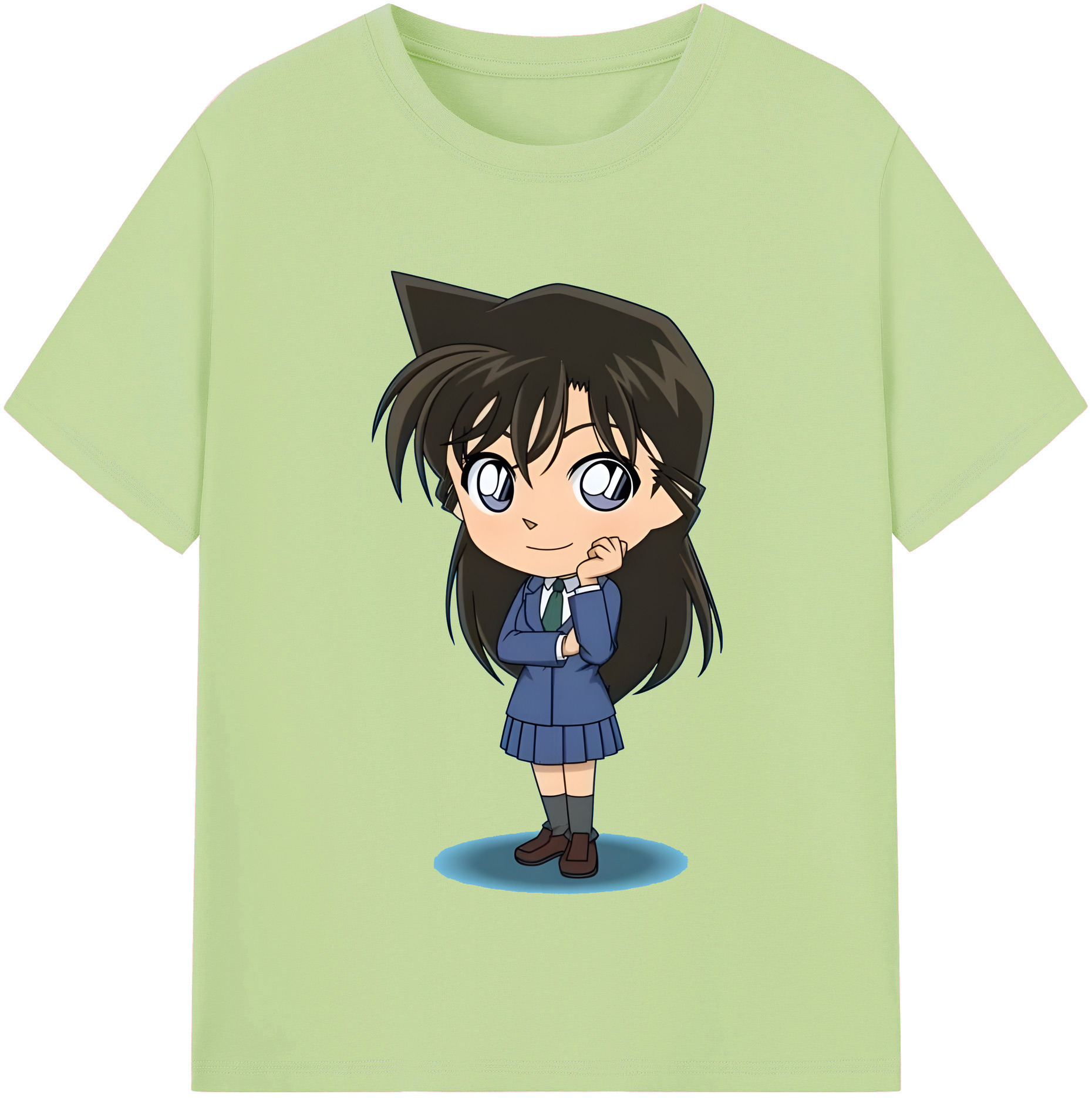 （画像用） 名探偵コナン 毛利 蘭 もうり らん、モーリ ラン Detective Conan Rachel Moore 綿100％半袖Tシャツ（フロントプリント）